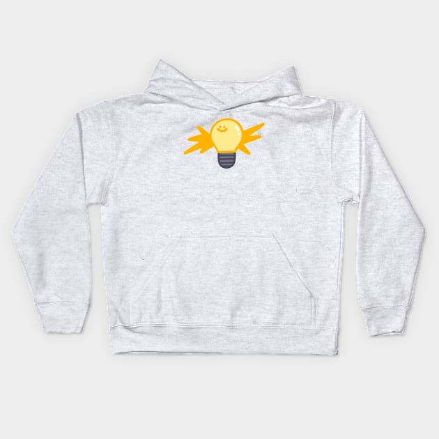 Happy Light Bulb Kids Hoodie by pwbstudios